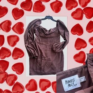 Princess Polly Chocolate Long Sleeve Dress